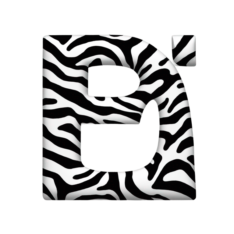 genmoji : Letter z made out of zebra stripes