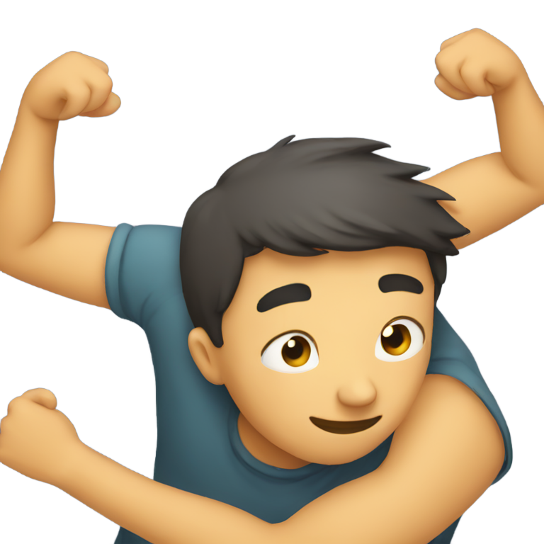 genmoji：A person making a self hug
