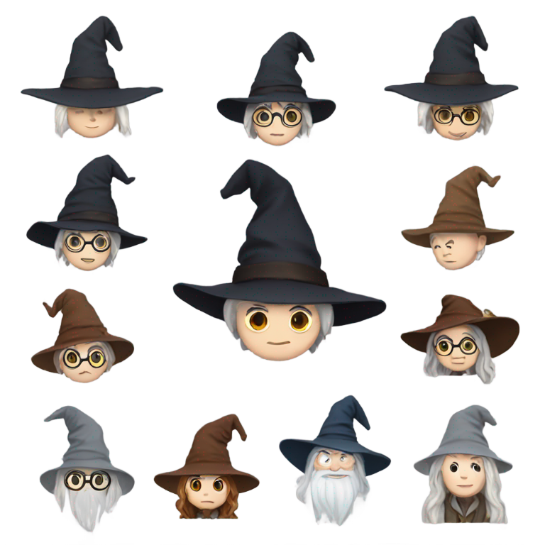 genmoji: harry potter with gandalf's hat
