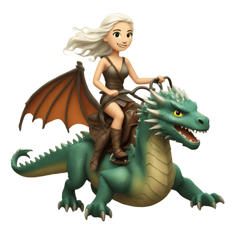 genmoji : khaleesi riding a dragon