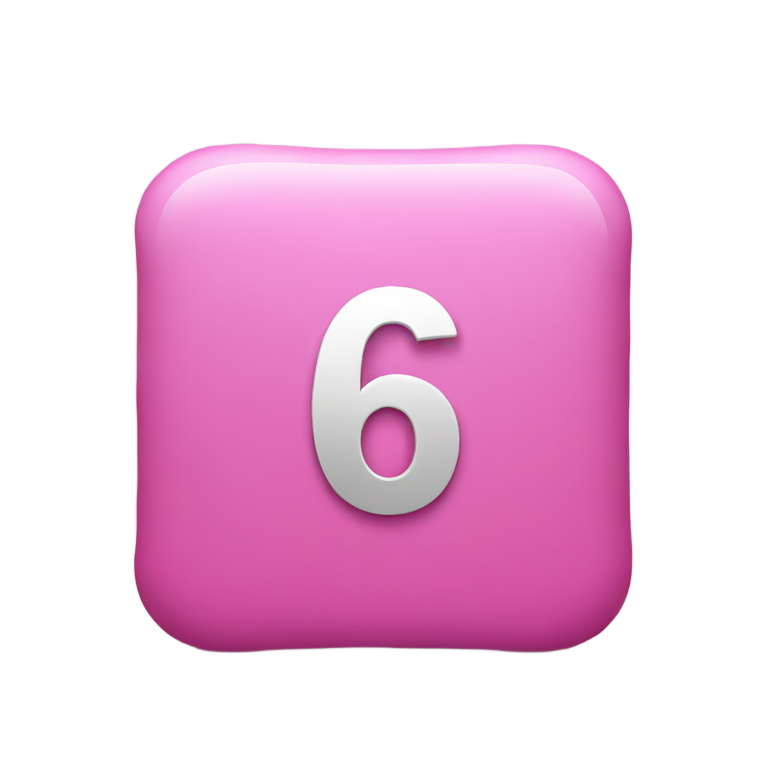 genmoji: 6 pound weight with a number 6 on it