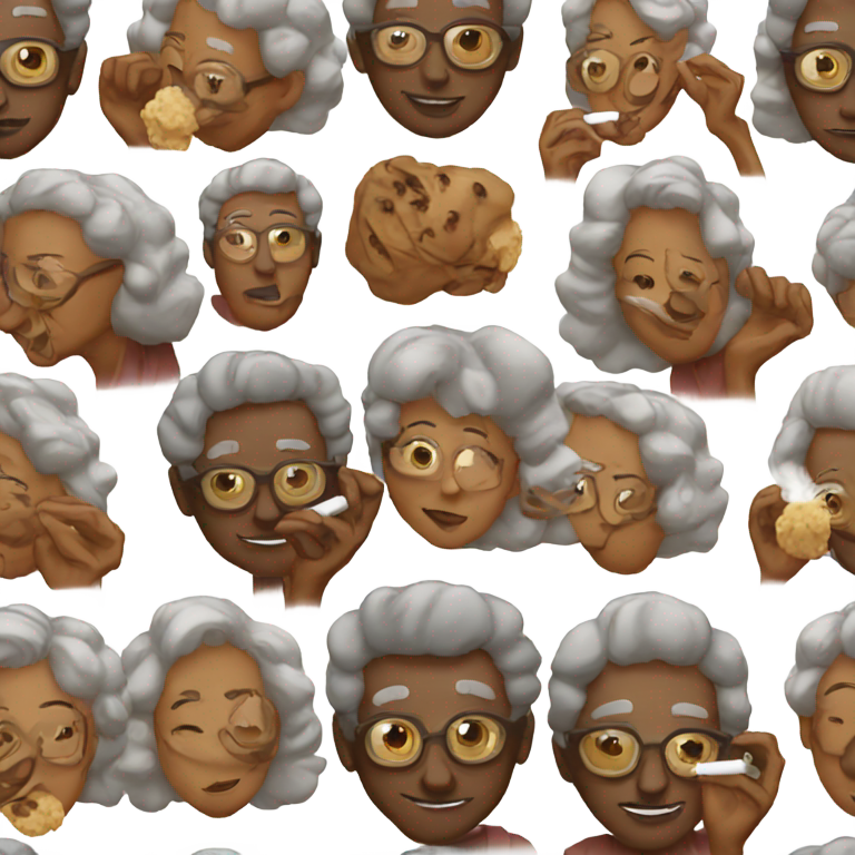 genmoji：老黑人夫妇抽着后山烟