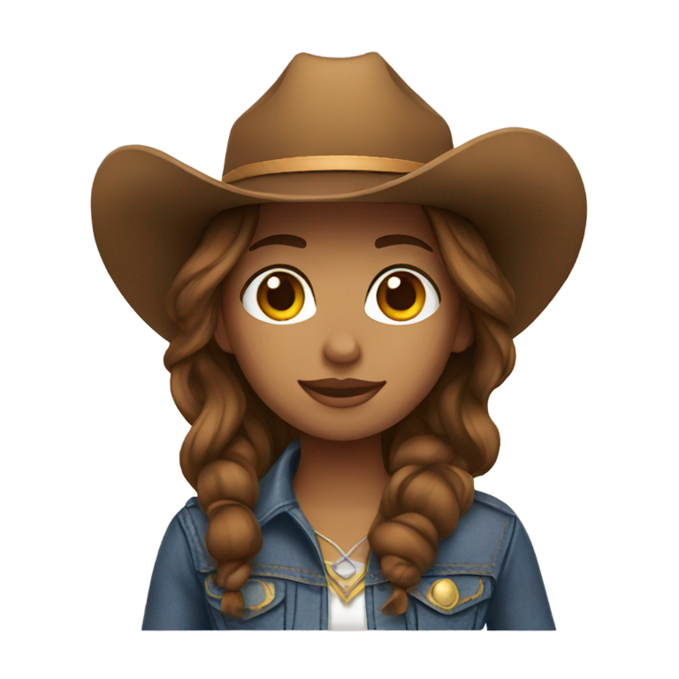 genmoji : Cheveux bruns de cowgirl