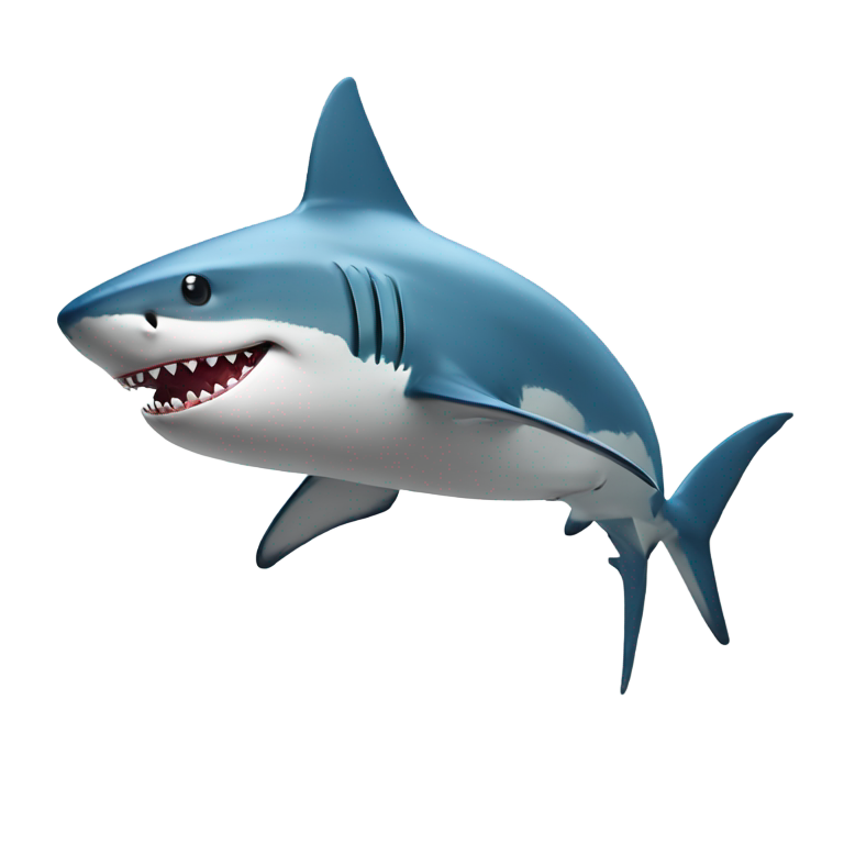 genmoji: A shark with legs and tenis nike blie on it