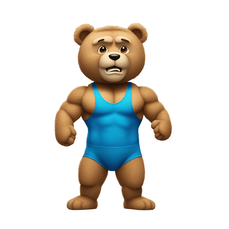 genmoji : Ted2 movie teddy bear body builder pose