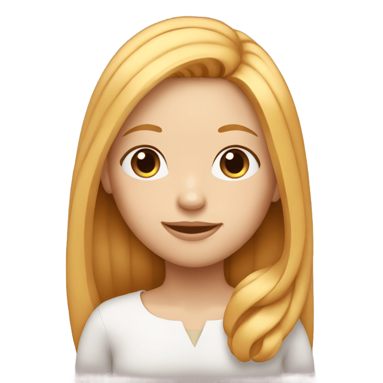 genmoji：a white ginger girl with a perfect and straight hair