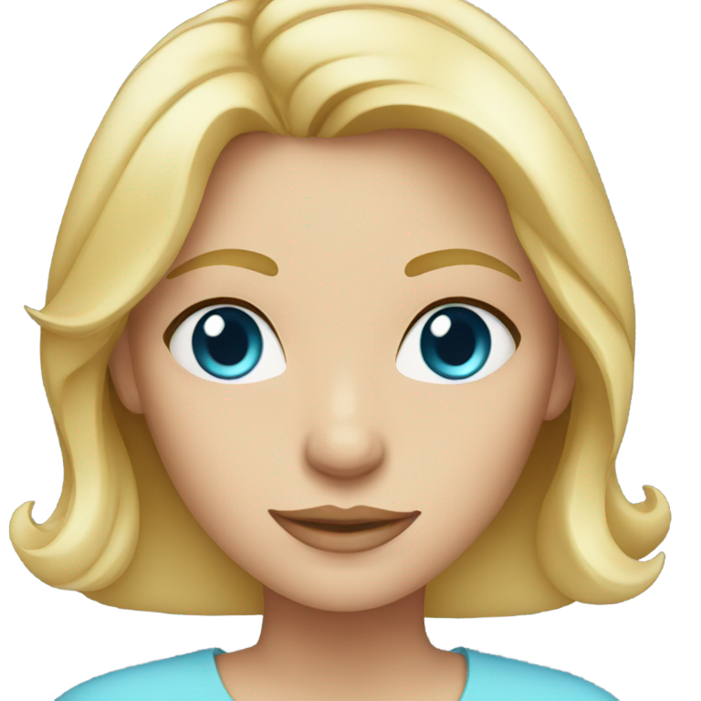 genmoji: Women with toned light blue eyes and blond hair