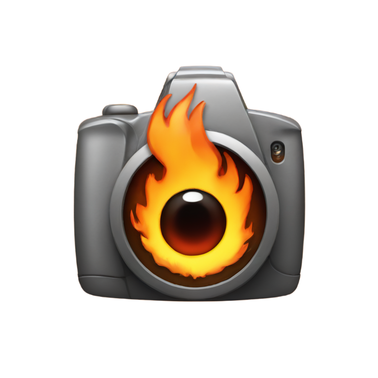 絵文字：fire with camera