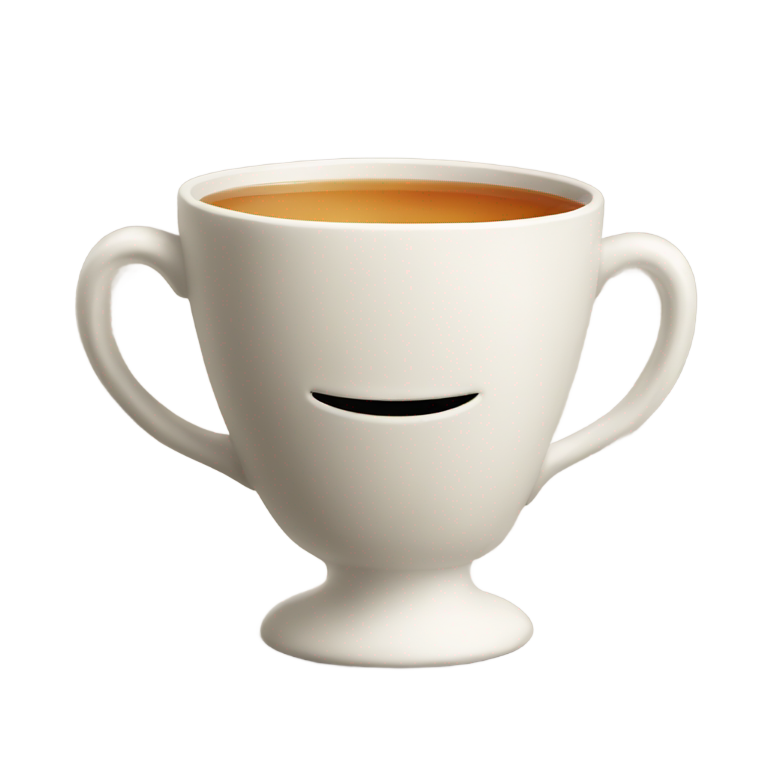 genmoji：Tea cup with arms and legs without a face