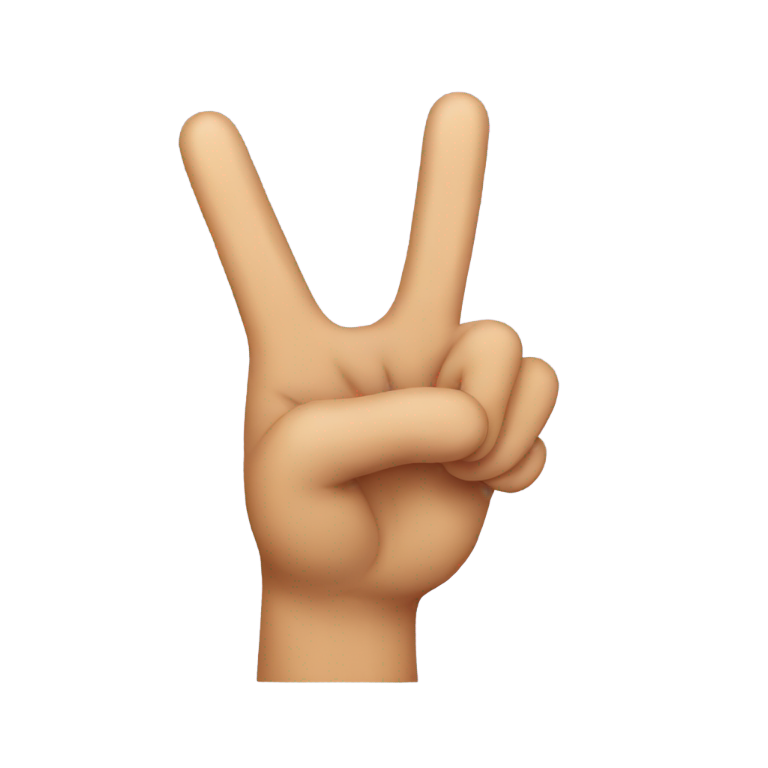 genmoji: Peace sign with thumb extended