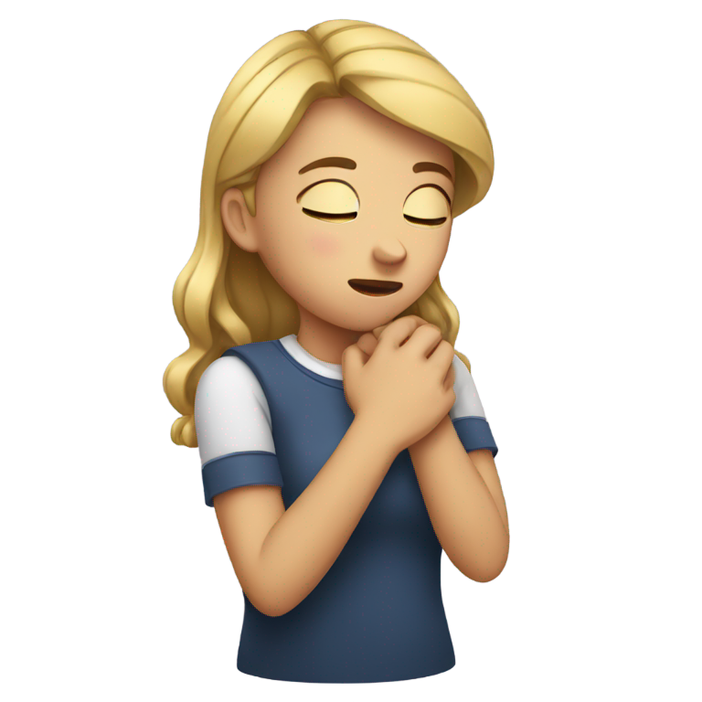 genmoji : Fille s'étranglant avec ses mains autour du cou