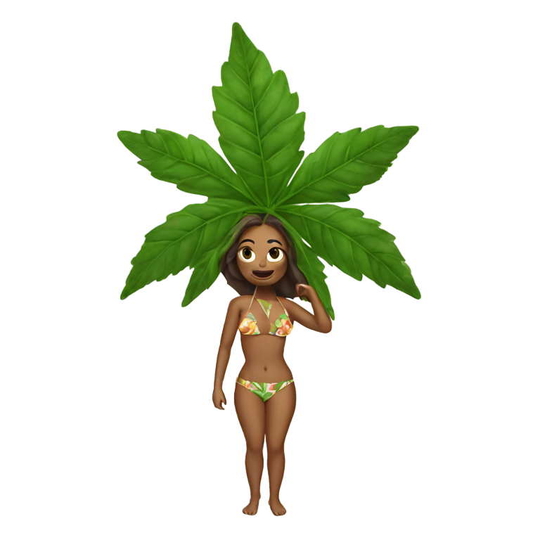 genmoji : Feuille de marijuana audacieuse en bikini