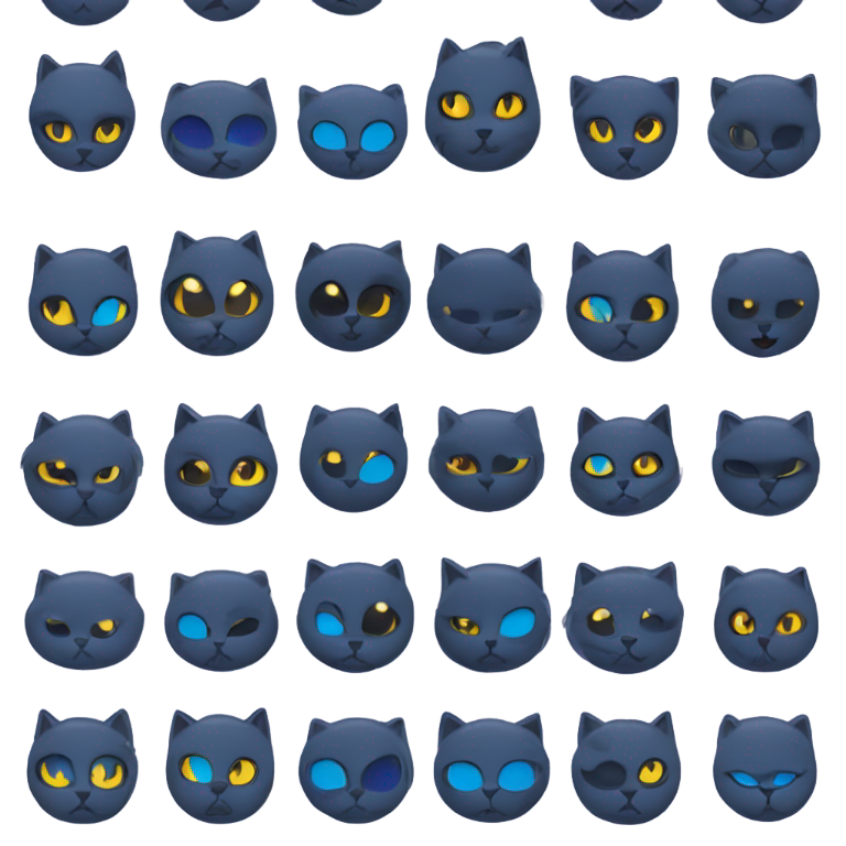 genmoji: Un chat noir aux yeux bleus