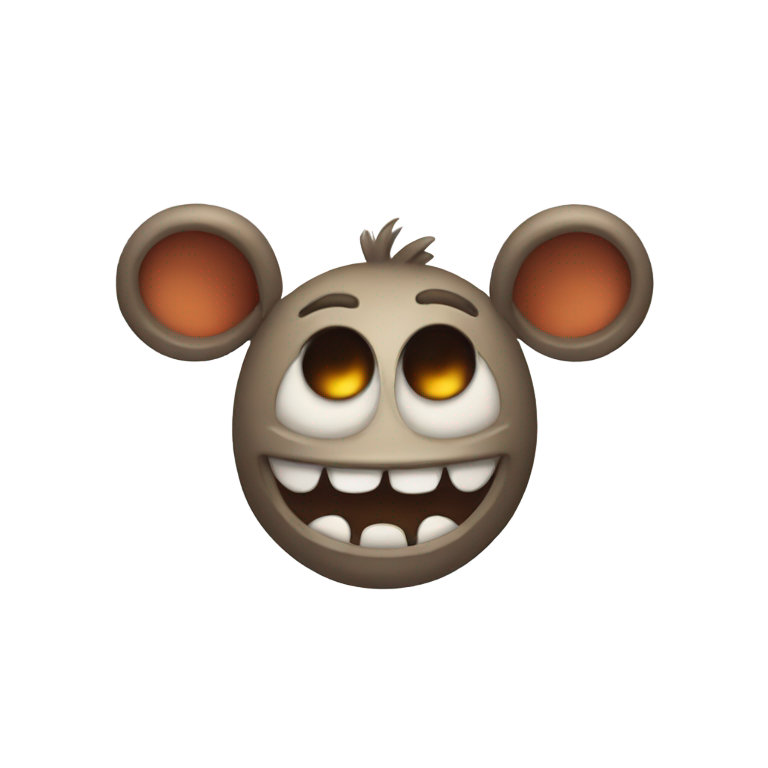 genmoji: 👹 smiling, big eyes, furry, two ears in the center of the head