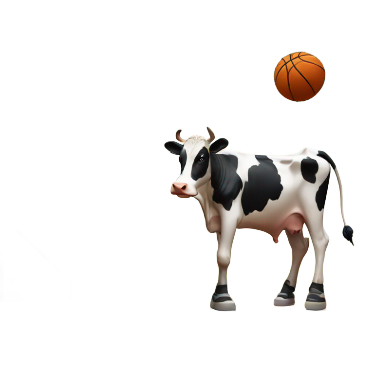 genmoji : Vache + Basket-ball