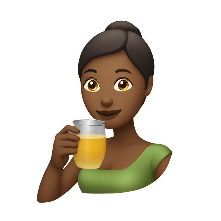 絵文字：女性がマテ茶を飲んでいます。