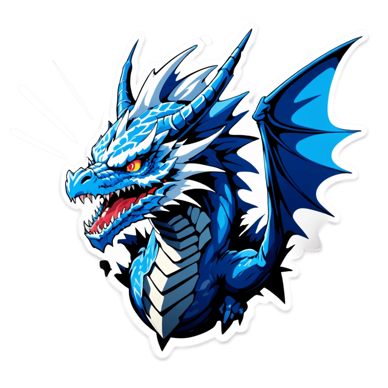 genmoji: blue eyes white dragon explosion