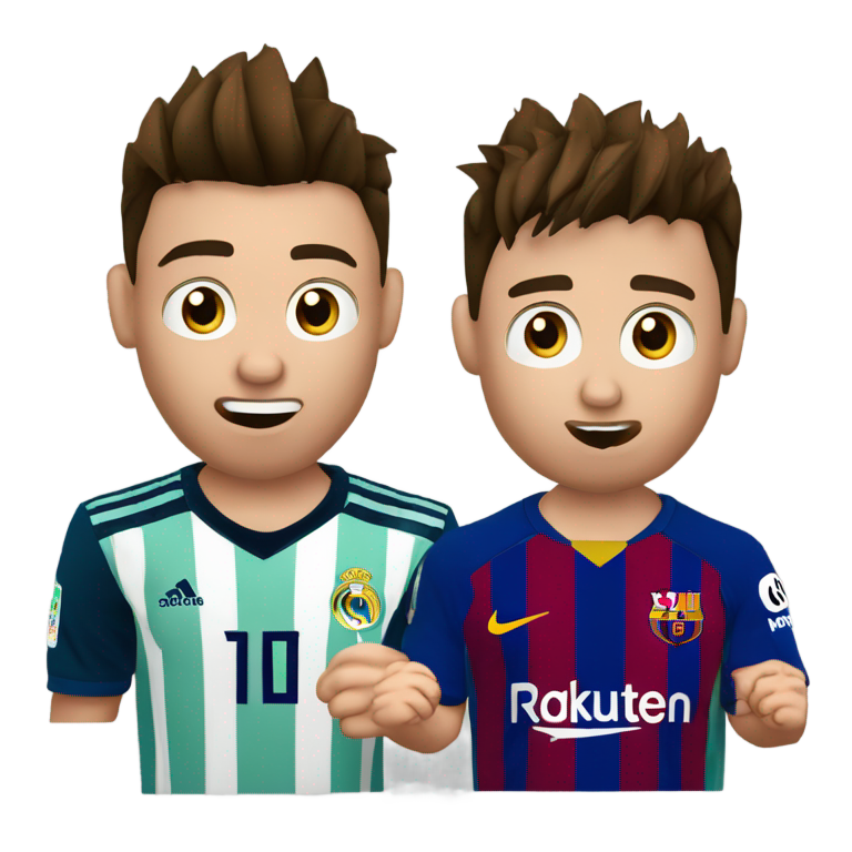 genmoji：Sure! Here's a 20-word AI image prompt for your "Finger Odd Emoji" video using Ronaldo and Messi:

Prompt:
"Cartoon-style Ronaldo and Messi showing confused fingerexaggerated expressions,