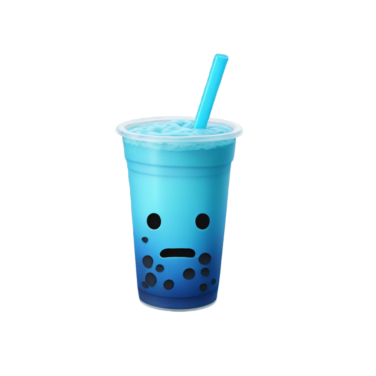 genmoji : Thé au lait de boba bleu (sans visage)