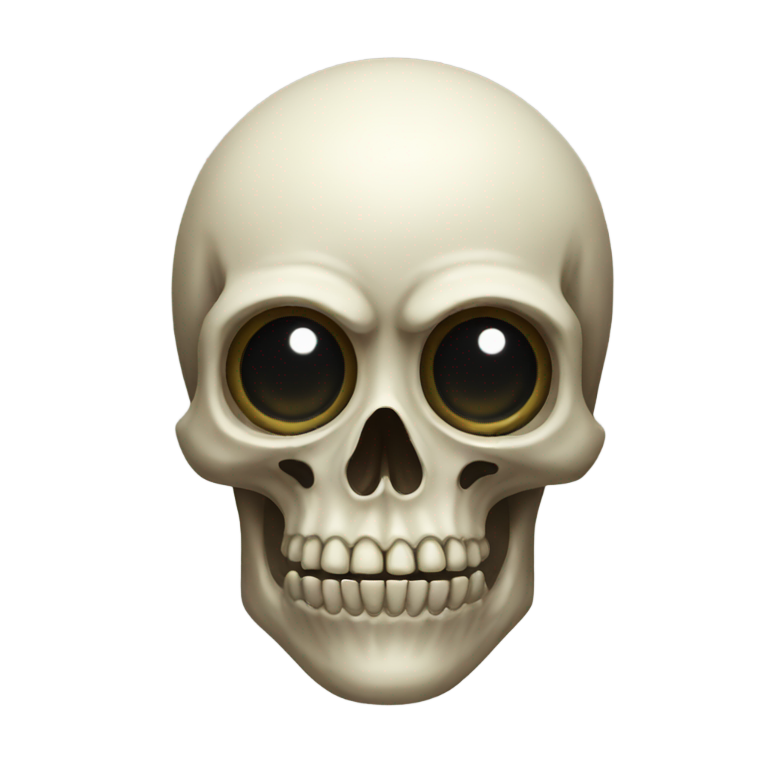 genmoji：一个看起来像有千万只眼睛的神秘生物的骷髅