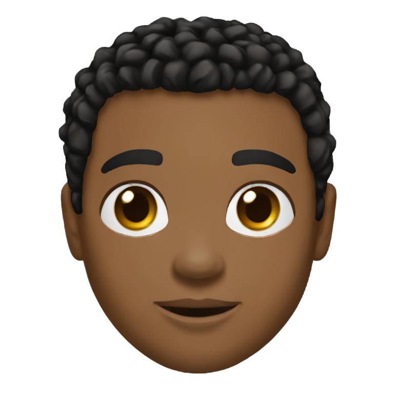 genmoji : Joueur de hockey noir, yeux noisette, cheveux noirs en coupe courte, chaîne en or