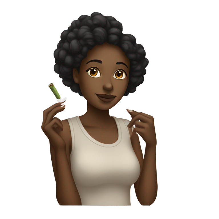 genmoji：黑人女孩卷大麻烟