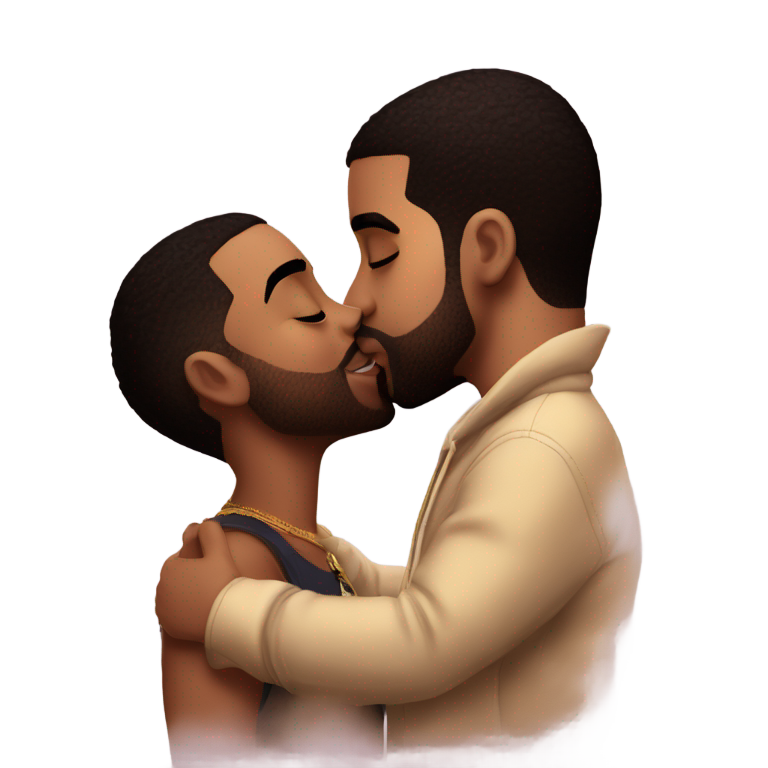 絵文字：ディディとドレイクのキス、キュート☺️