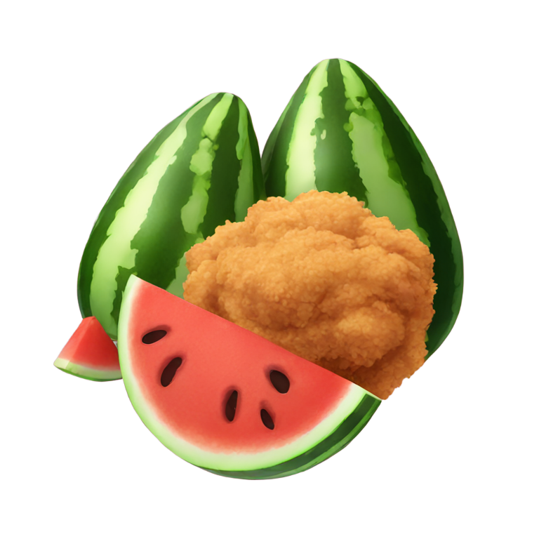genmoji: Fried chicken and watermelon