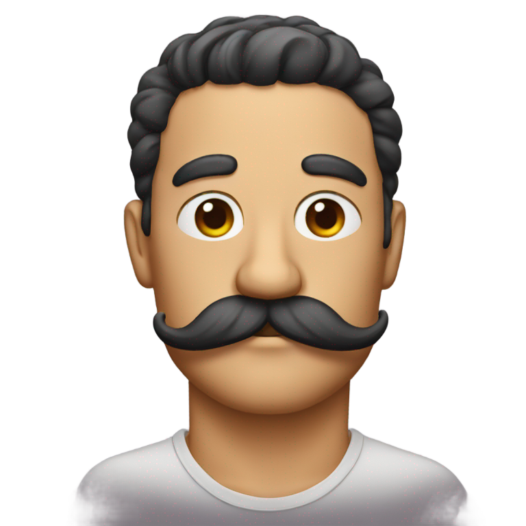 genmoji : Moustache avec sourcils levés