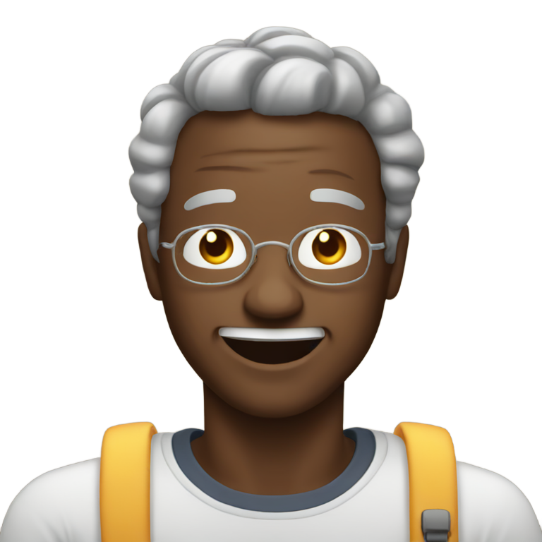 genmoji : Papa africain regardant son téléphone avec joie