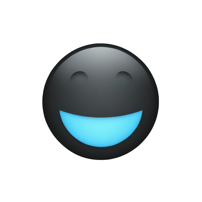genmoji: A black circle with a light blue center.