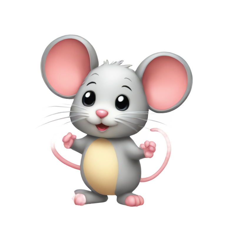 genmoji : Souris mignonne avec des fraises et des pêches