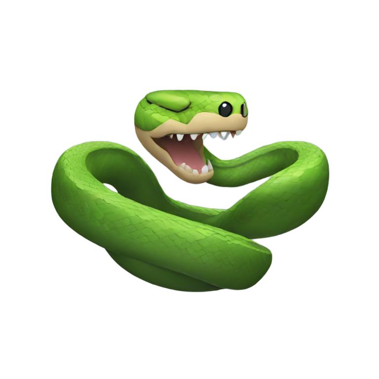 genmoji : Un serpent avec des abdos qui fléchit ses bras. Super musclé
