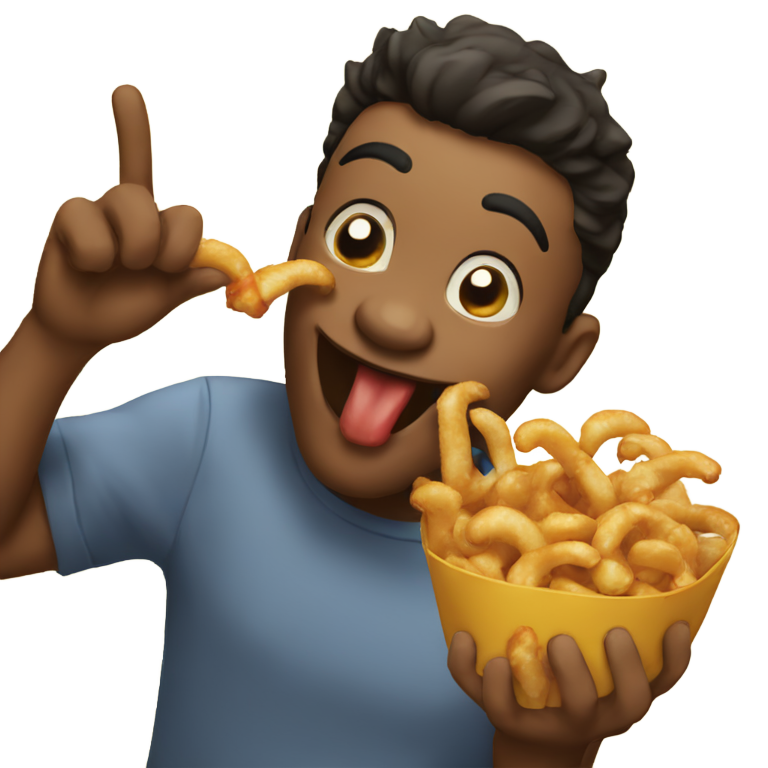 genmoji : Lèche les doigts parce que la nourriture était bonne