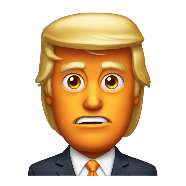 genmoji：疯狂的橙皮特朗普翻白眼