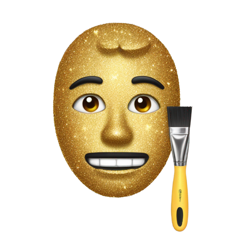 genmoji：闪亮面孔与钻头和画笔