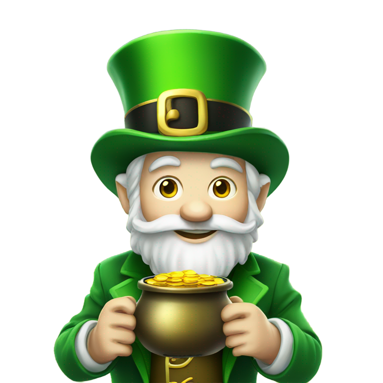 genmoji : Leprechaun irlandais avec un pot d'or