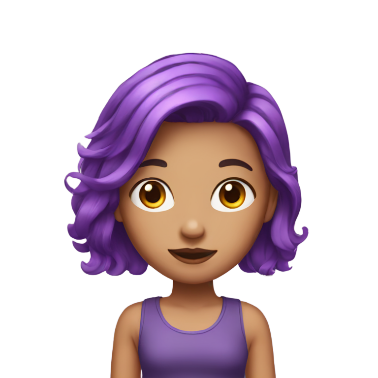genmoji：紫色头发的女孩