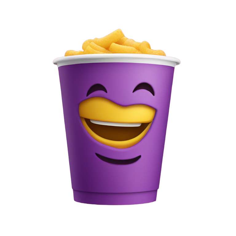 genmoji : Lettre g formée par un milkshake Grimace de McDonald's