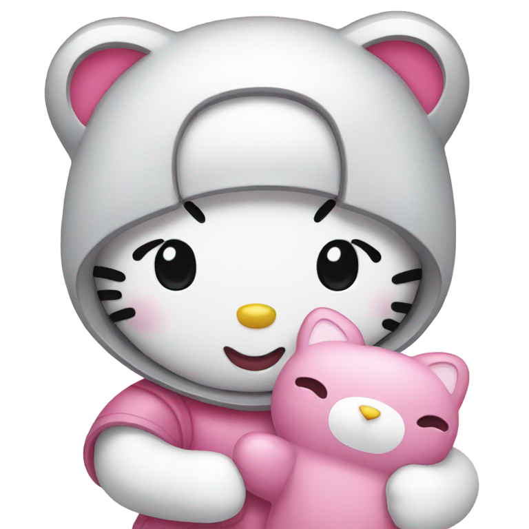 genmoji：凯蒂猫手持泰迪熊