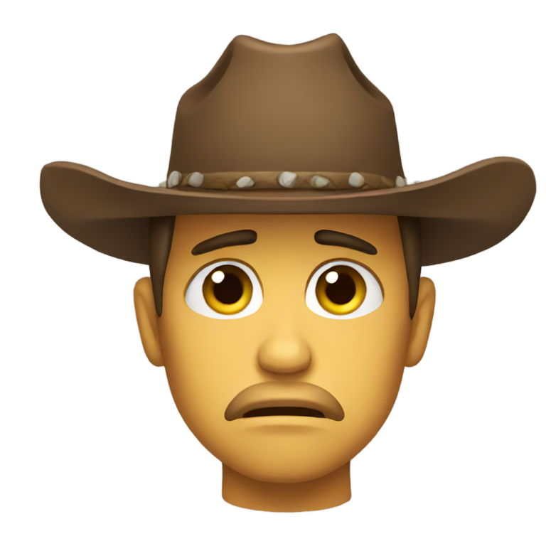 genmoji：哭泣的牛仔，失望的表情