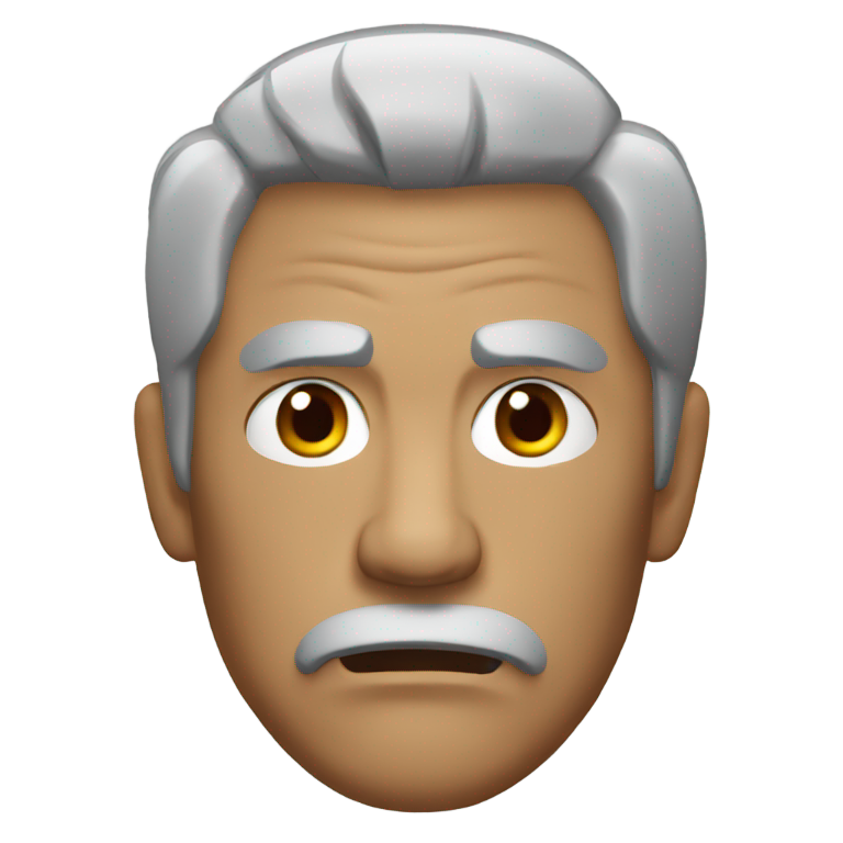 genmoji：red man gray hair angry