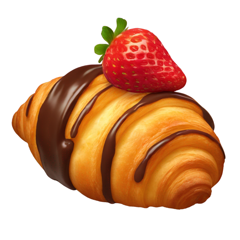 絵文字：クロワッサン、チョコレート、イチゴ