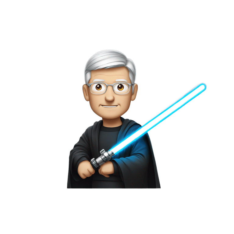 genmoji : tim cook with a lightsaber