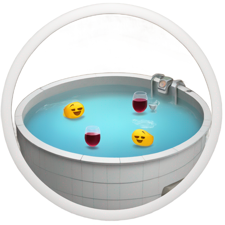 genmoji：带有葡萄酒杯的豪华热水浴缸