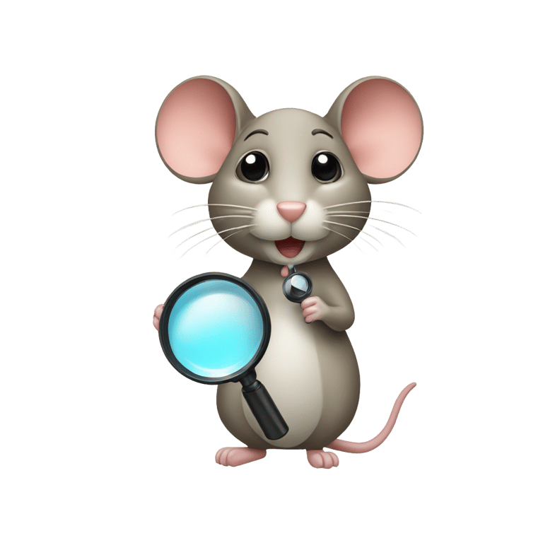 genmoji：一只带着放大镜的老鼠