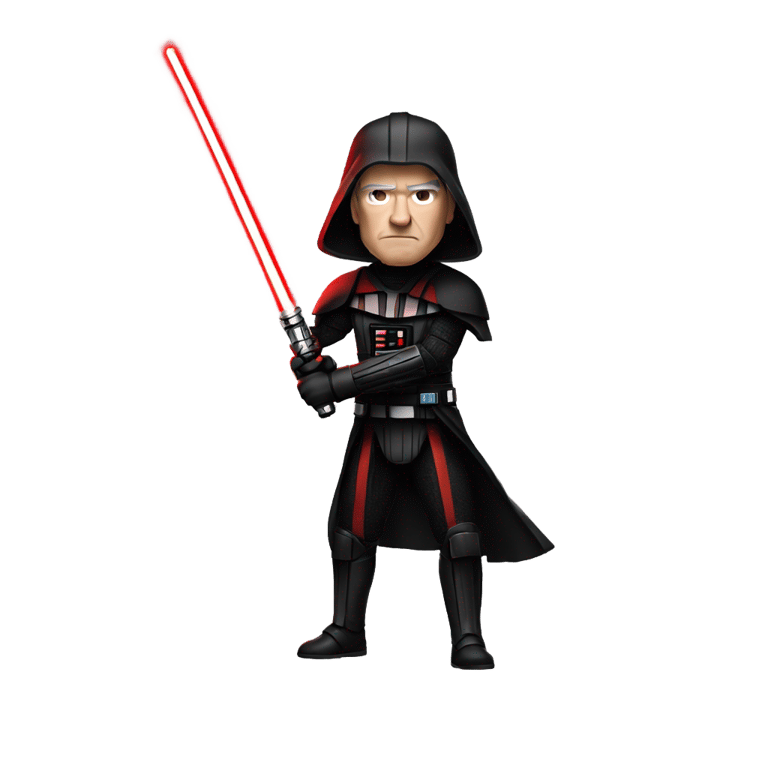 genmoji : sith tim cook with a red lightsaber