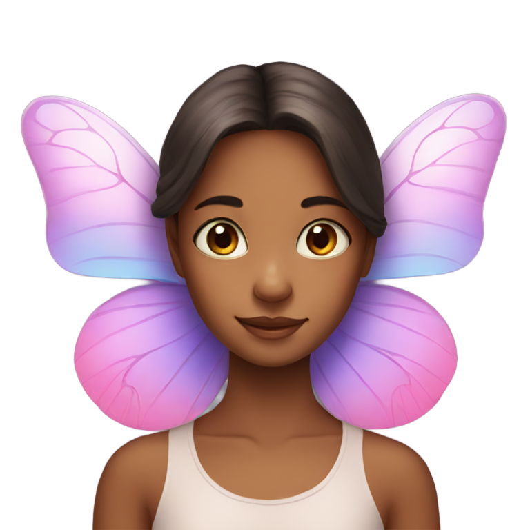 genmoji: girl face with butterfly wings