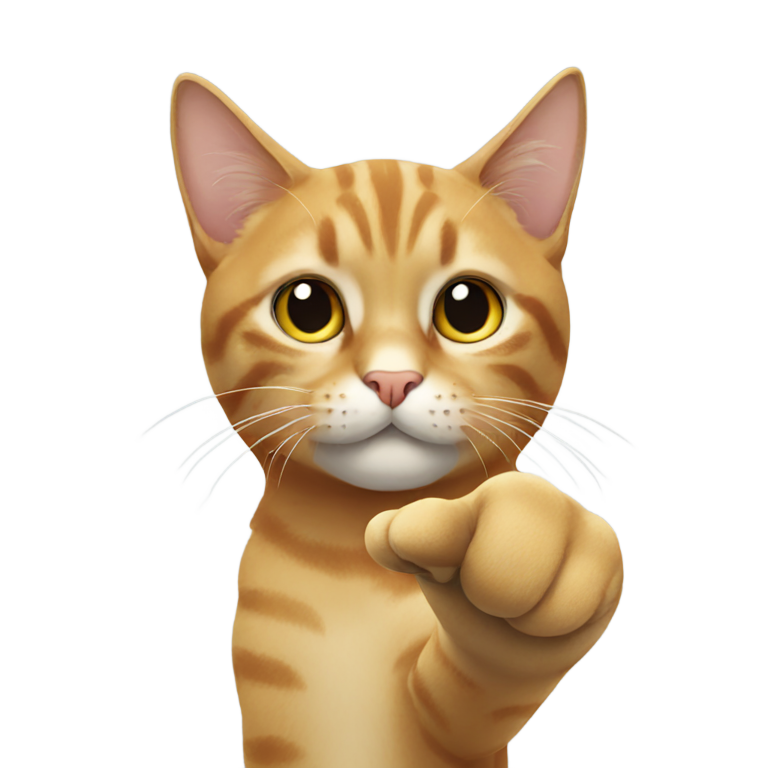 genmoji：猫指指点点