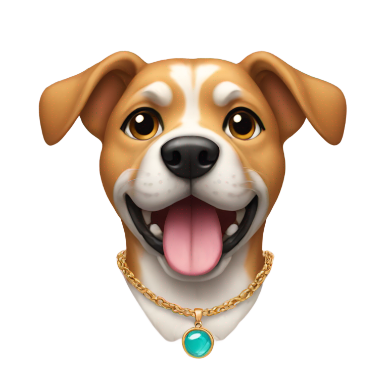 絵文字：ネックレスをした犬